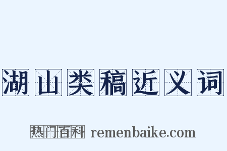 湖山类稿近义词是什么意思的图片